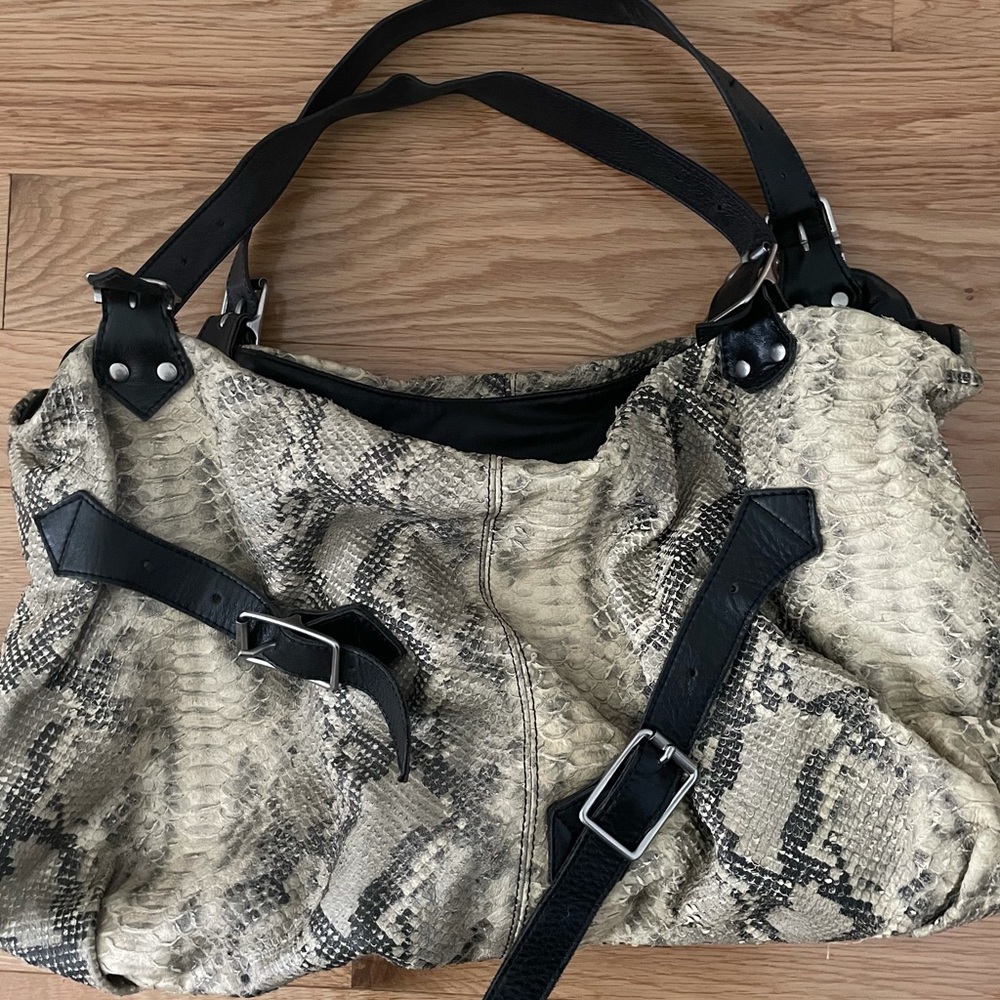 Foley + Corinna snakeskin leather shoulder bag